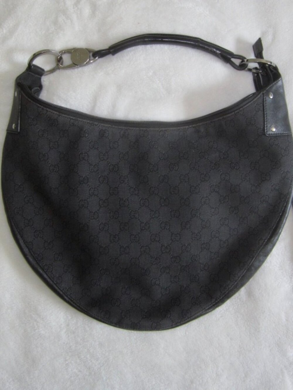 GUCCI GG Monogram Canvas Half Moon Hobo Shoulder Bag